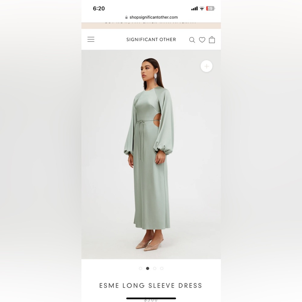 The Esme Long Sleeve Dress in Sage